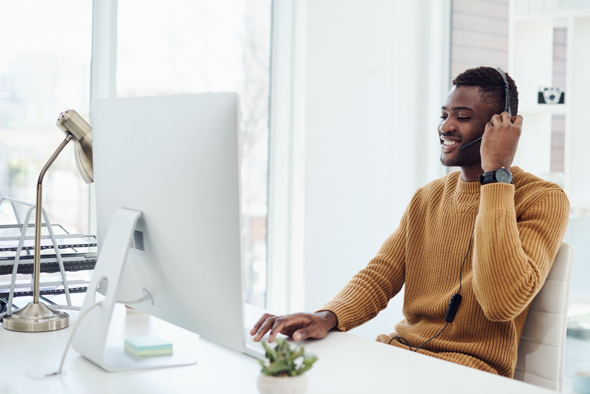 Male Tech Support in a Call